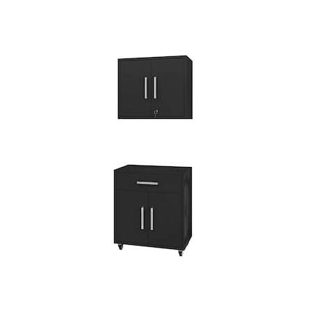 Manhattan Comfort Eiffel Storage Cabinet in Matte Black (Set of 2) 2-250BMC8